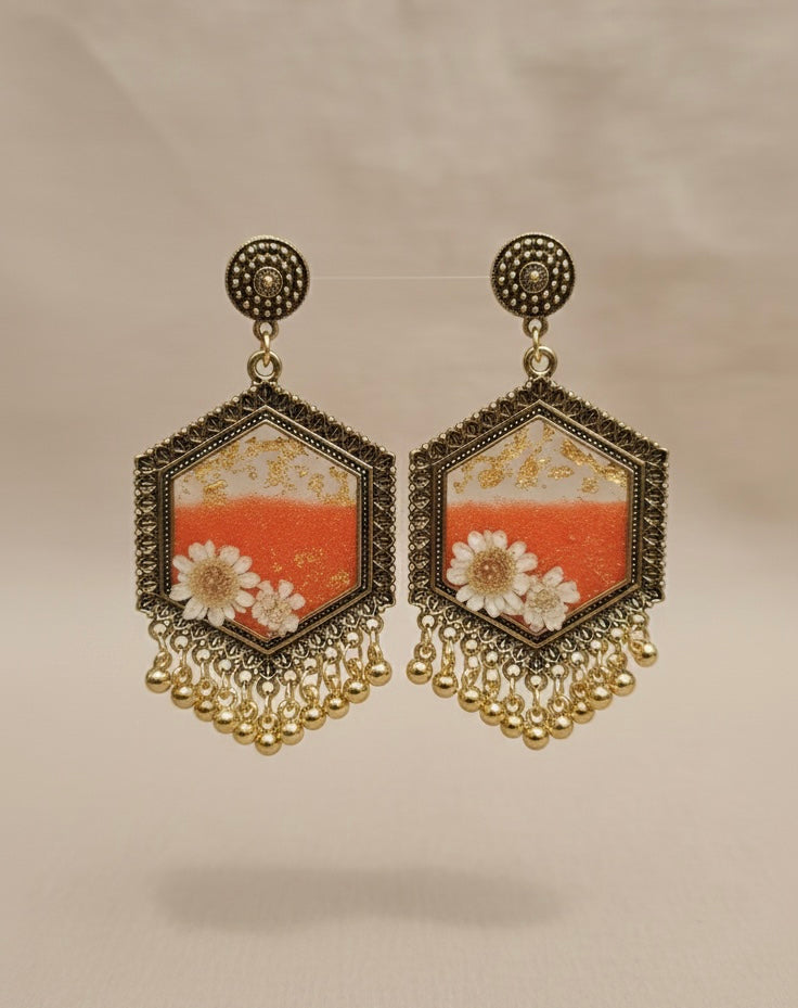 Miora Handcrafted Resin & Natural Flower Earrings