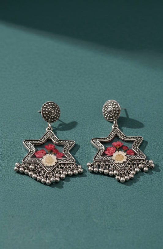 Miora Handcrafted Resin & Natural Flower Earrings