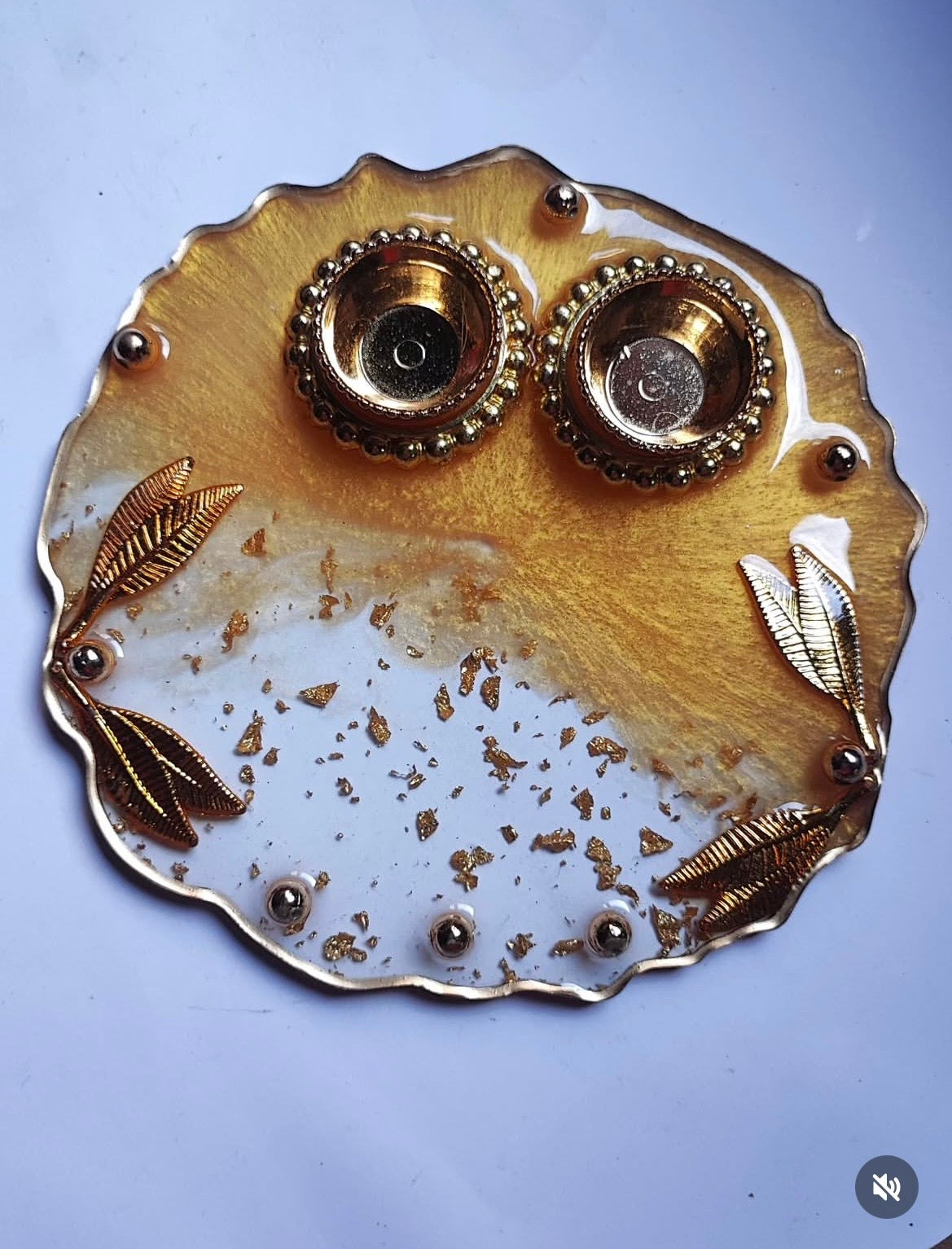 Miora Handcrafted Resin Pooja & Rakhi Plates 6”