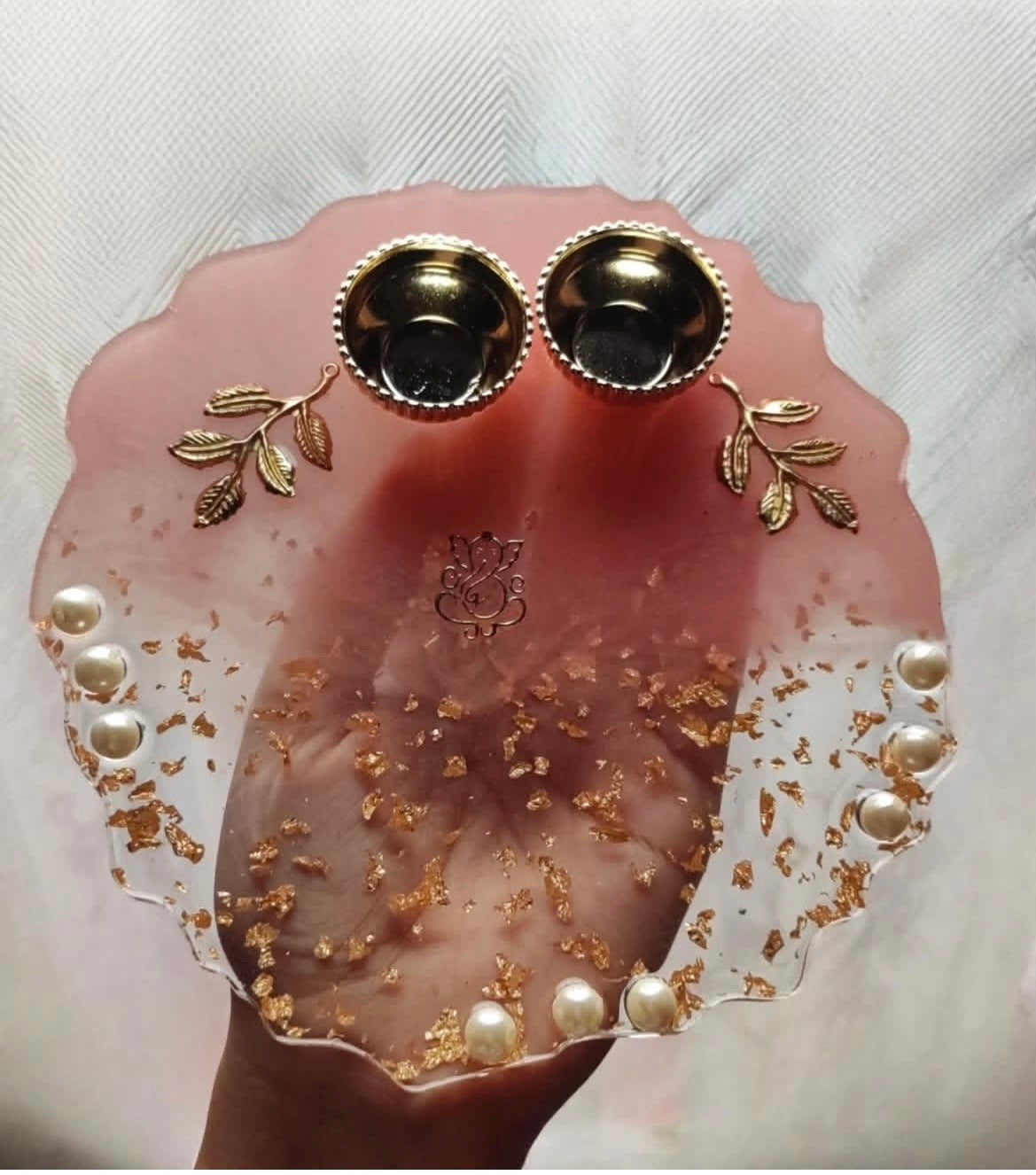 Miora Handcrafted Resin Pooja & Rakhi Plates 6”