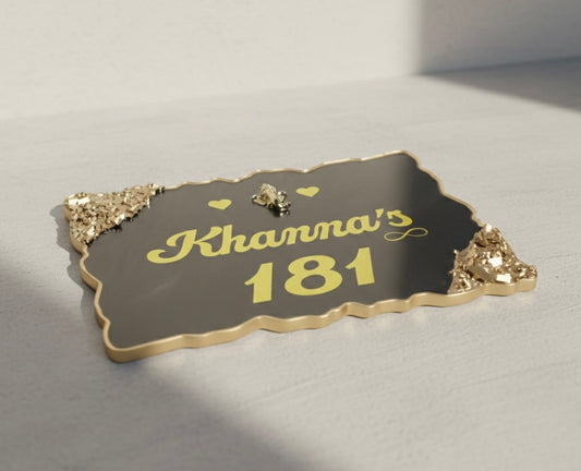 Miora Handcrafted Resin Name Plates (9”X12”) ₹100/inch.