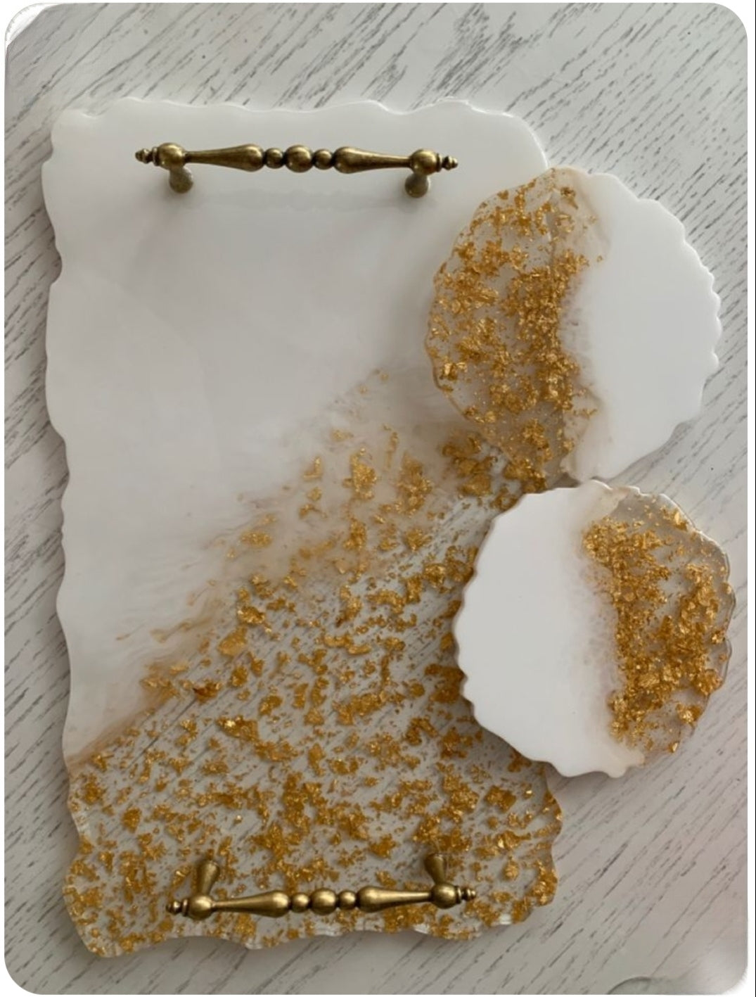 Serving Tray and Coasters Set