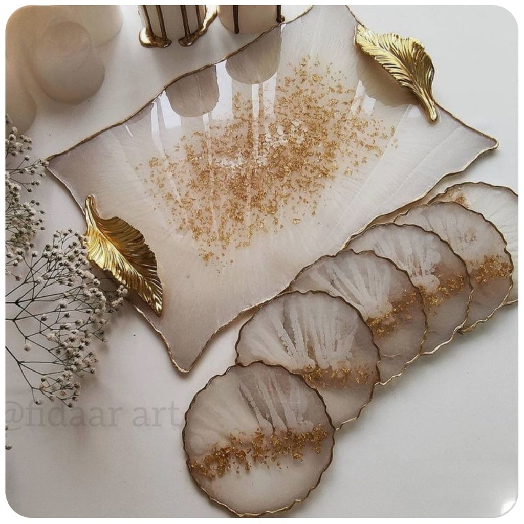 Serving Tray and Coasters Set