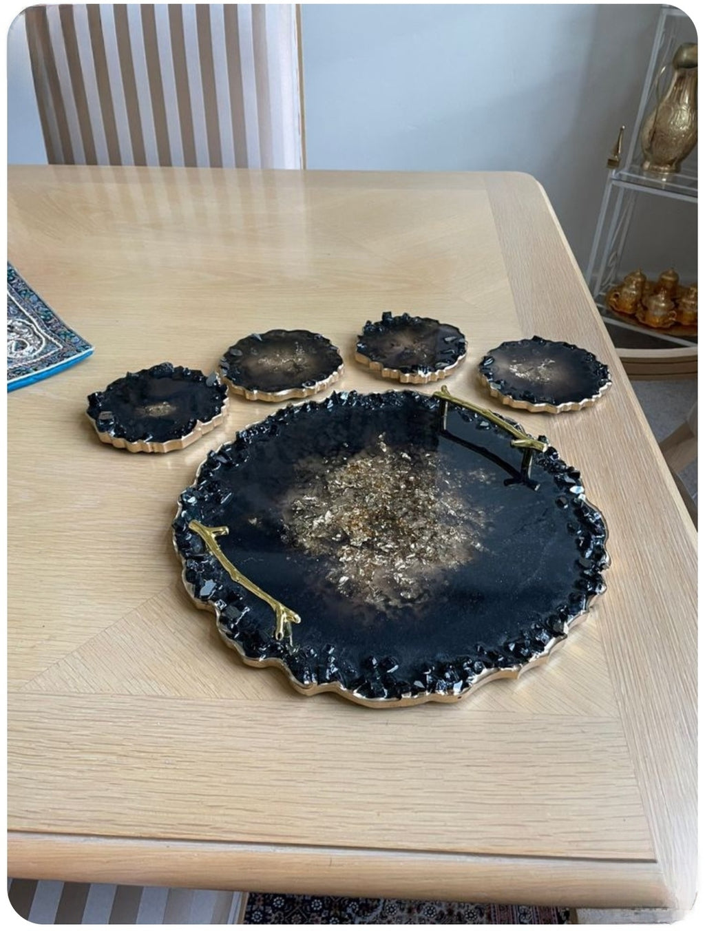 Serving Tray and Coasters Set