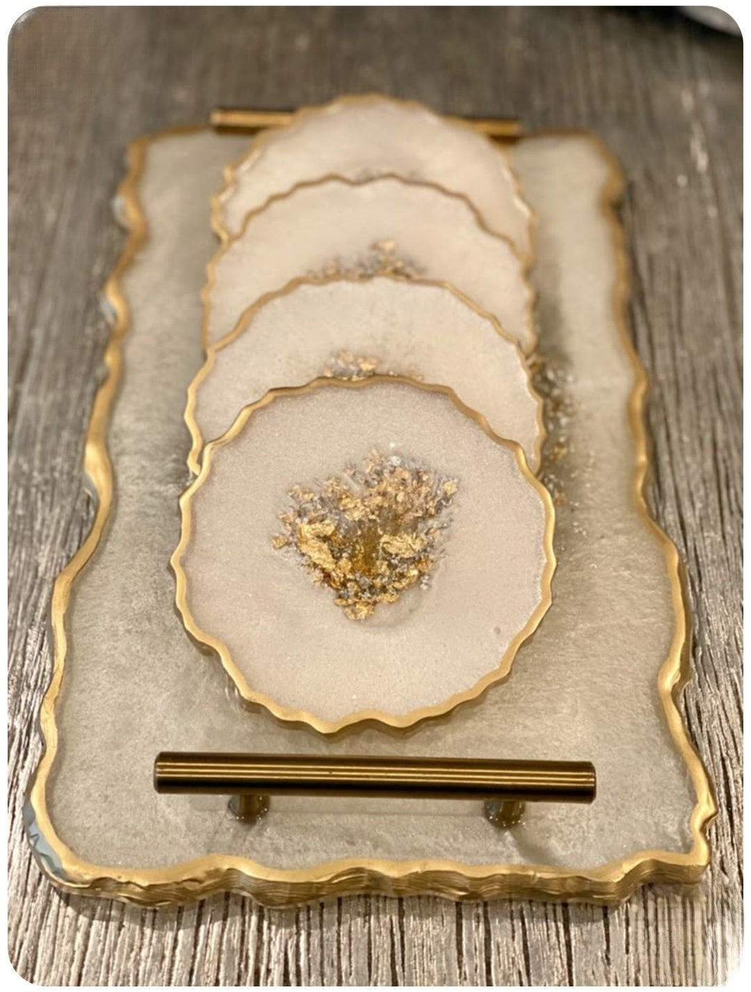 Serving Tray and Coasters Set